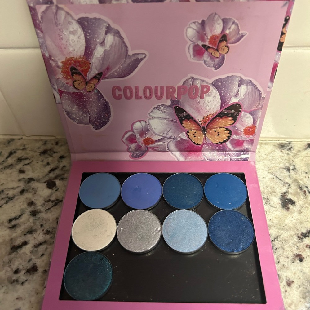 COLOURPOP 9 Pan Custom BLUE Eyeshadow Palette Lot Set Eye Shadow Matte Shimmer